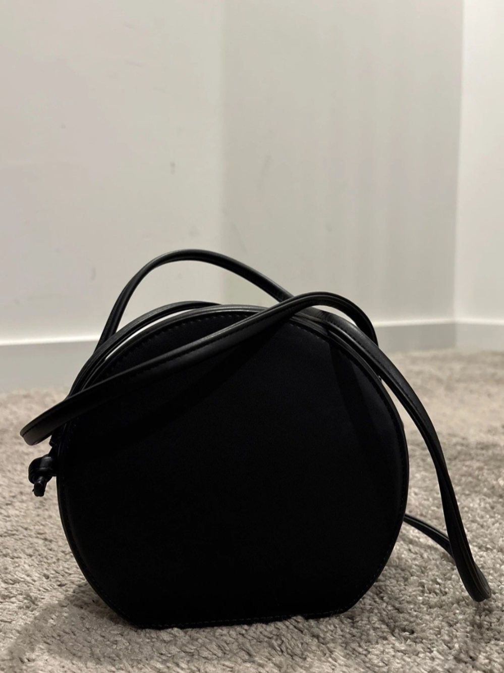 a new day Black Round Crossbody Satchel